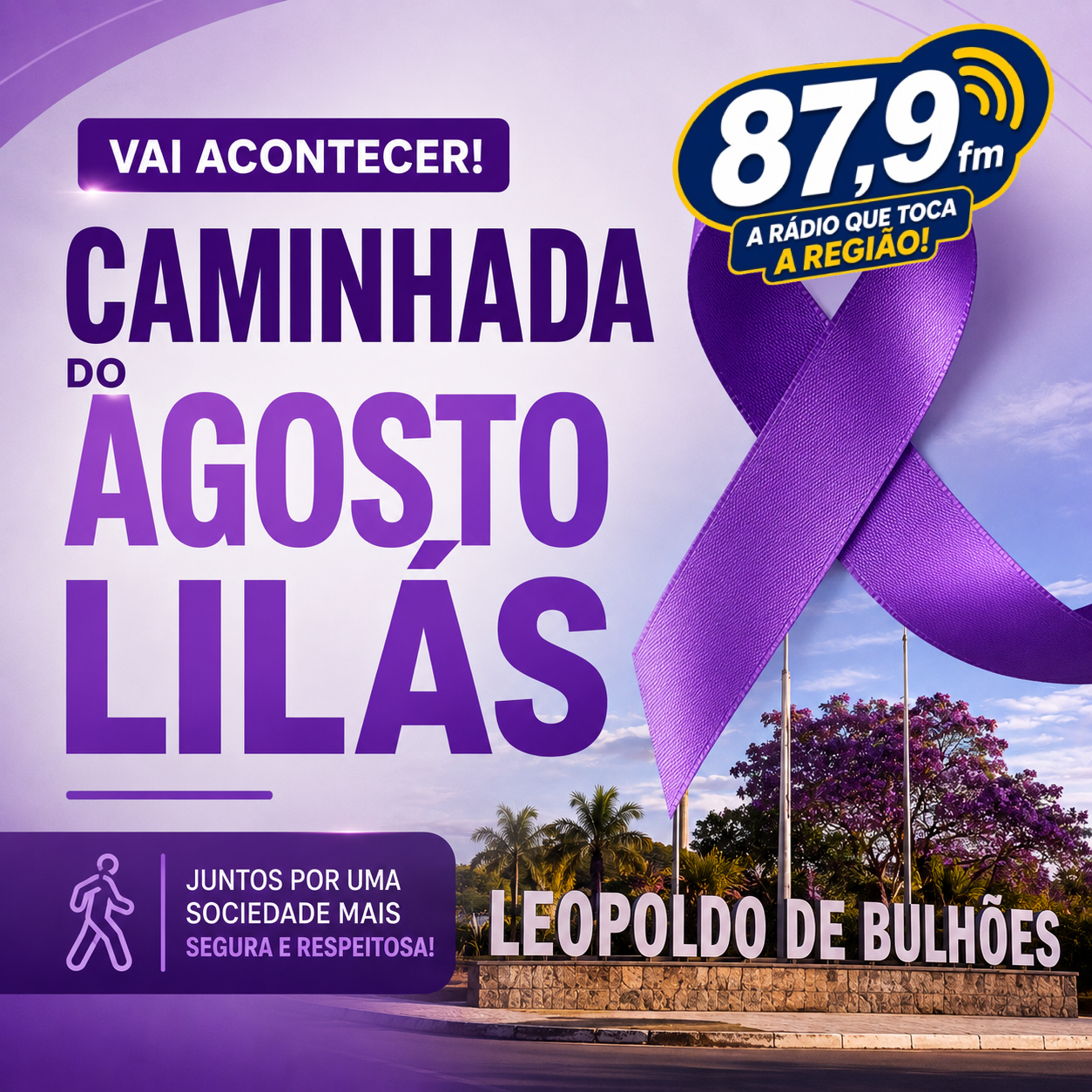 ​VAI ACONTECER EM LEOPOLDO DE BULHÕES A CAMINHADA DO AGOSTO LILÁS