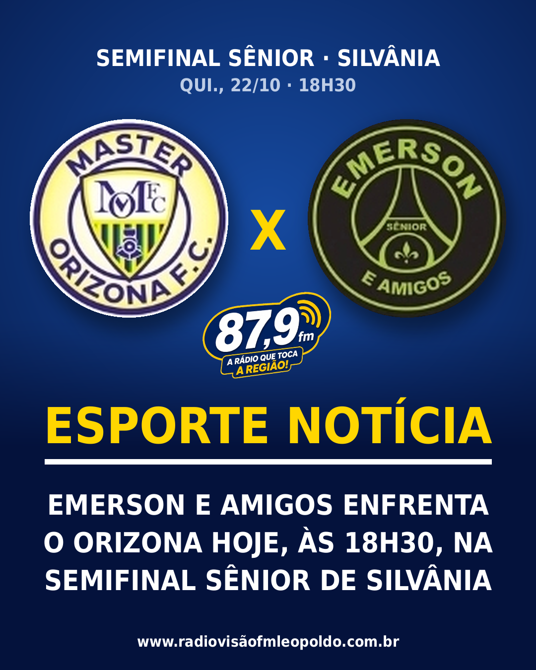 ​HOJE EMERSON E AMIGOS JOGAM A SEMIFINAL SÊNIOR DE SILVANIA. O TIME FOI ELIMINADO NO MASTER