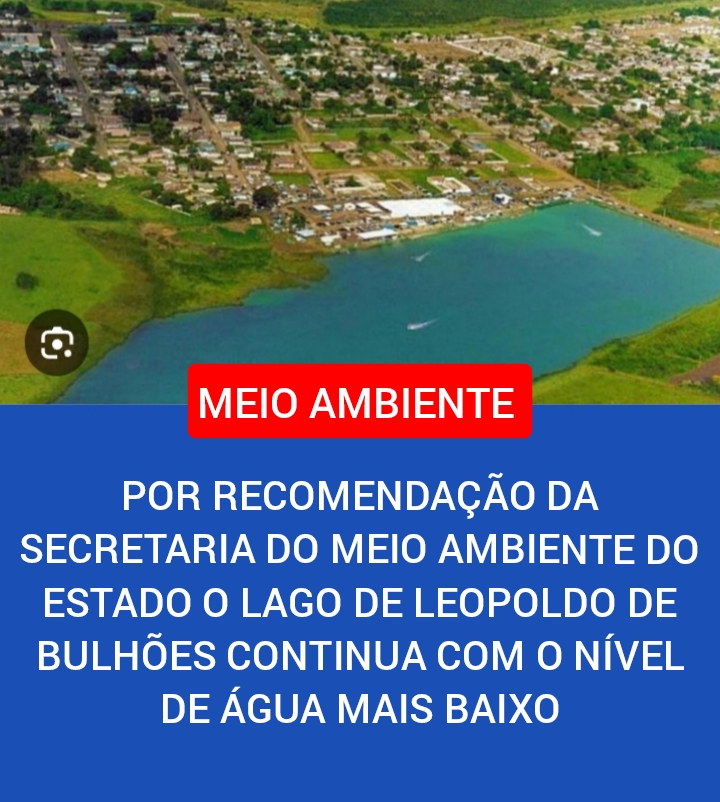 ​POR RECOMENDAÇÃO DA SECRETARIA DE MEIO AMBIENTE DO ESTADO O LAGO DE LEOPOLDO DE BULHÕES CONTINUA COM UM NÍVEL DE ÁGUA MAIS BAIXO