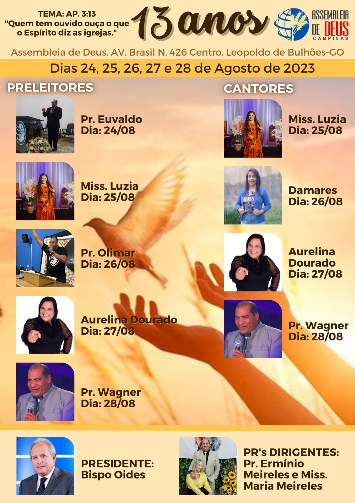 ​A IGREJA ASSEMBLÉIA DE DEUS CAMPINAS COMPLETA 13 ANOS DE FUNDAÇÃO EM LEOPOLDO DE BULHÕES