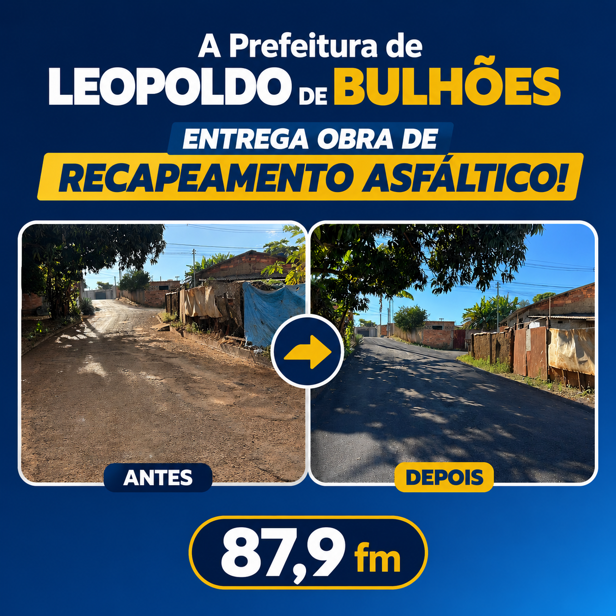 ​PREFEITURA DE LEOPOLDO DE BULHÕES ENTREGA OBRAS DE RECAPEAMENTO DE ASFALTO