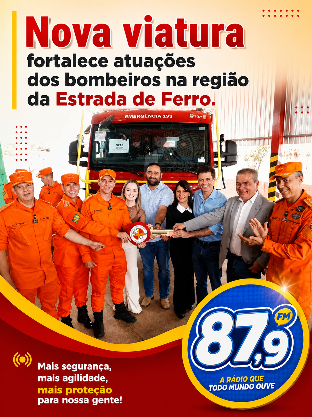 Nova viatura fortalece atuação dos bombeiros na região da Estrada de Ferro