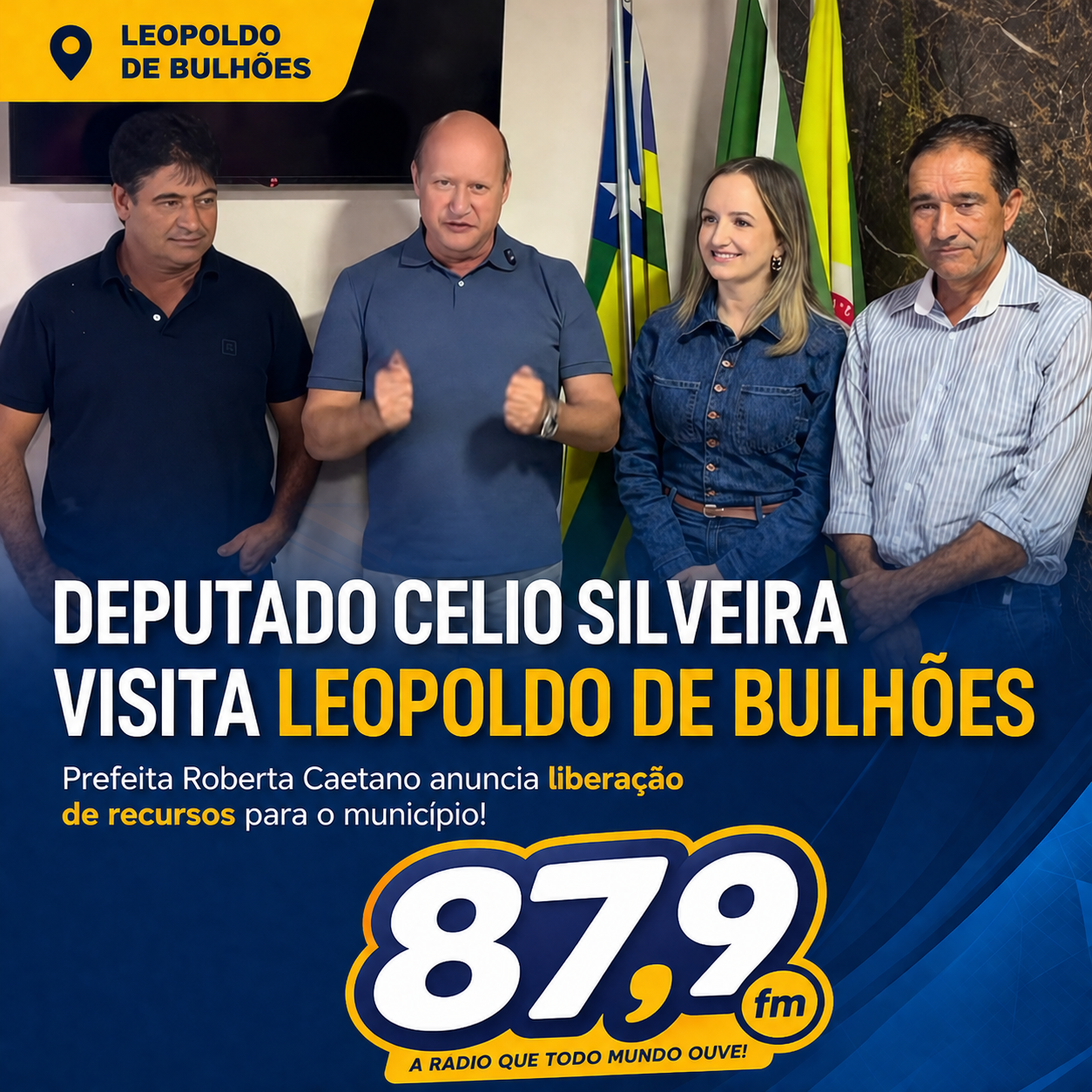 ​DEPUTADO CÉLIO SILVEIRA VISITA LEOPOLDO DE BULHÕES E PREFEITA ANUNCIA A LIBERAÇÃO DE RECURSOS