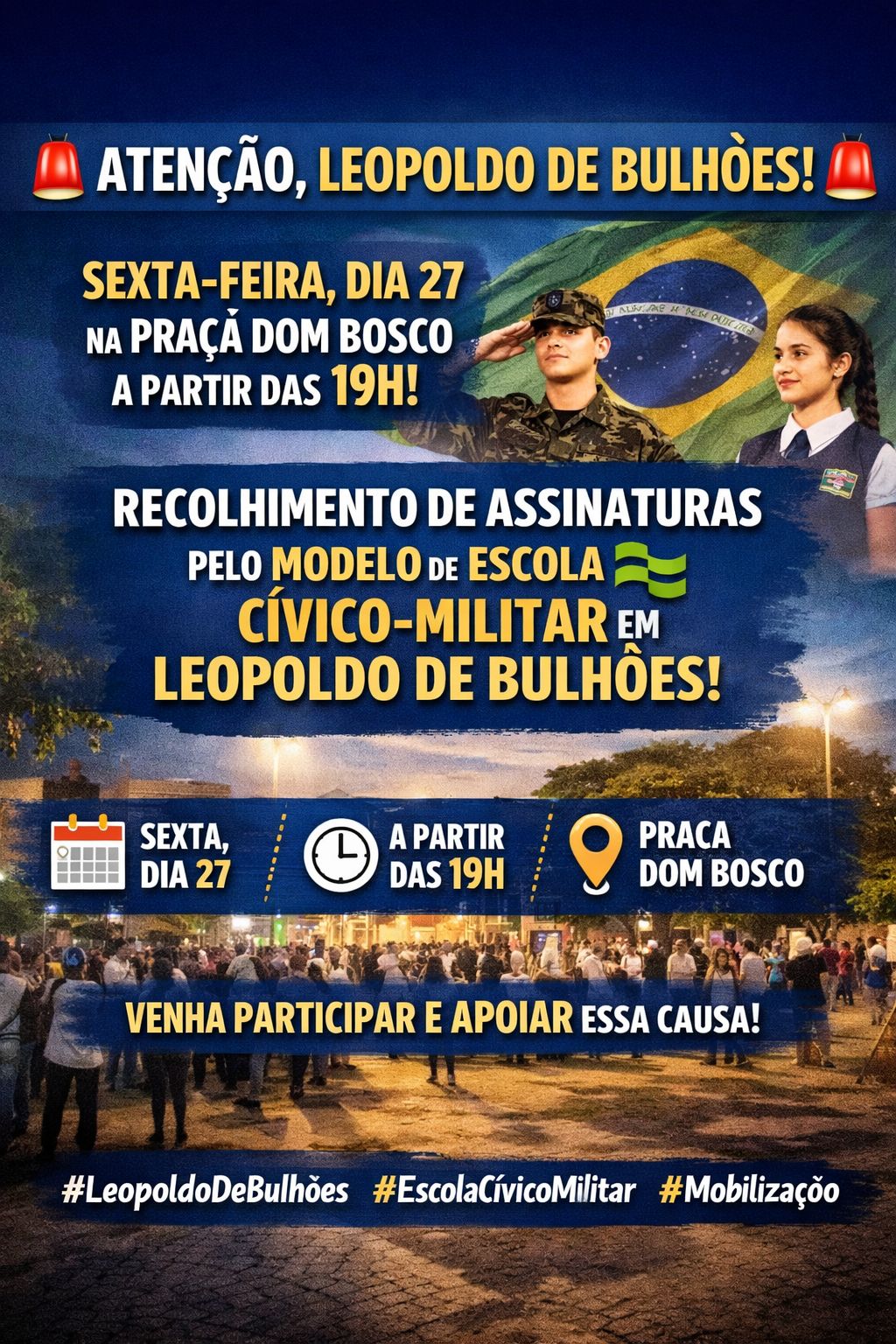 ​PAIS REALIZAM ABAIXO ASSINADO SOLICITANDO INSTALAÇÃO DE ESCOLA CÍVICO MILITAR EM LEOPOLDO DE BULHÕES