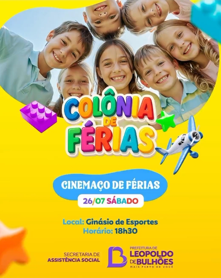 ​NESTE FINAL DE SEMANA TEM CINEMA E DOMINGO DIVERTIDO EM LEOPOLDO DE BULHÕES