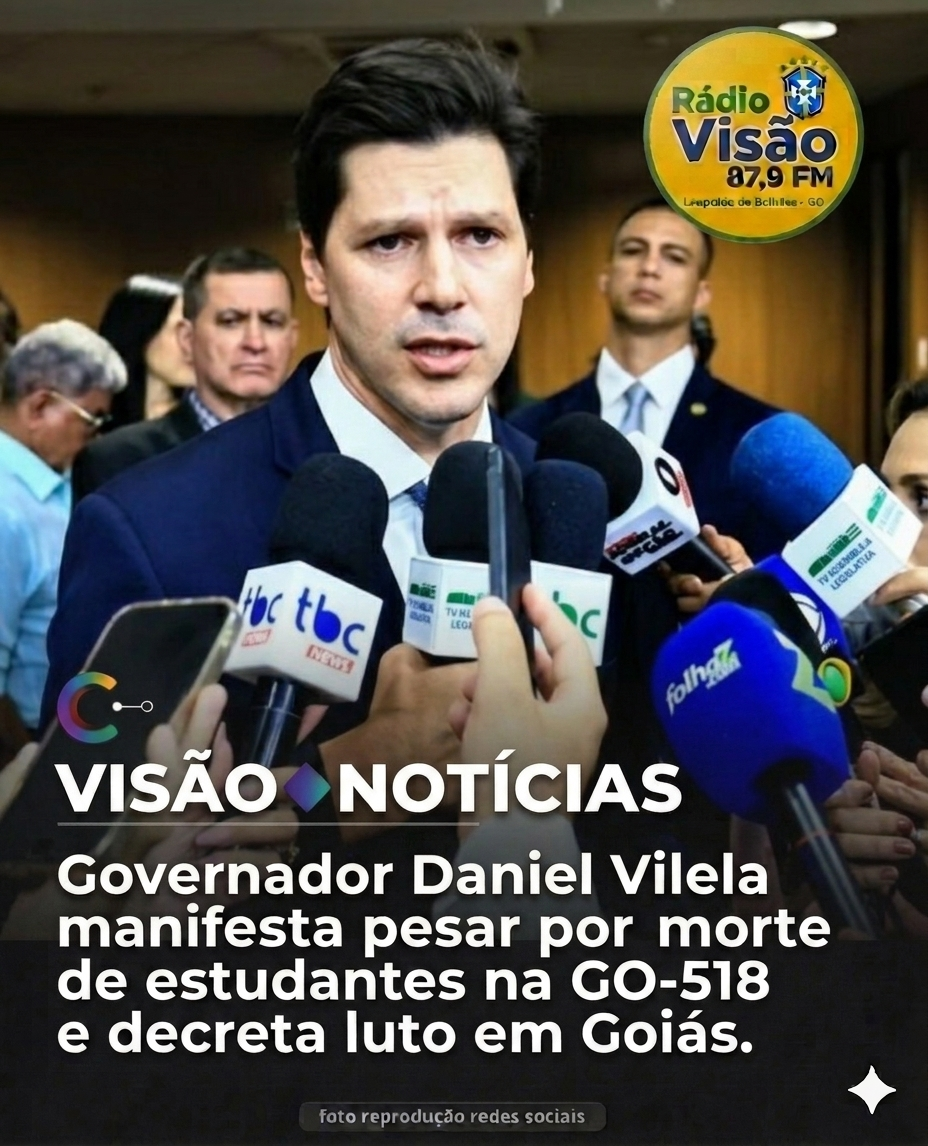 ​Daniel Vilela manifesta pesar por morte de estudantes em acidente na GO-518 e decreta luto em Goiás