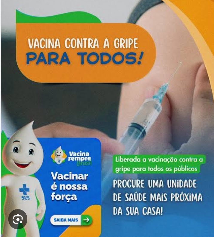 ​VACINA CONTRA A INFLUENZA (GRIPE) SERÁ LIBERADA PARA TODA A POPULAÇÃO A PARTIR DE 1º DE JUNHO