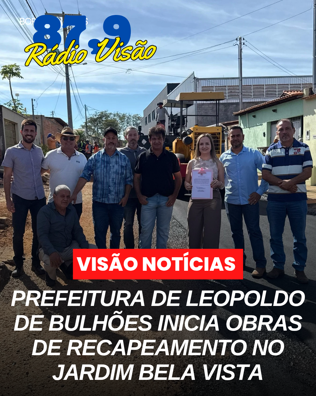 ​Prefeitura de Leopoldo de Bulhões inicia obras de recapeamento no Jardim Bela Vista